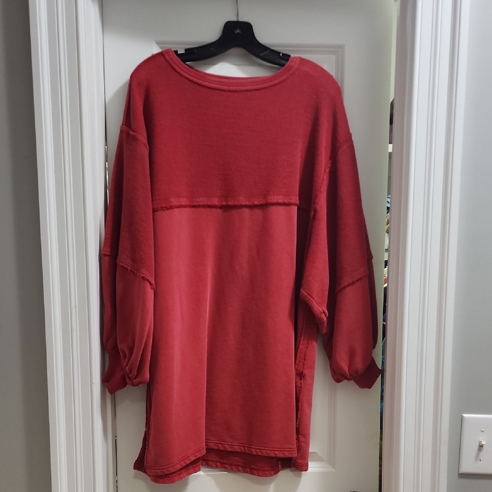We The Free Red Oversized Sweatshirt